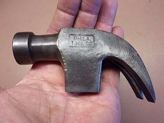 Vtg Philadelphia Tool Co.  Curved Claw Hammer Head 1 Lb.  2.  6 Oz.  Exc.