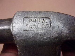 Vtg PHILADELPHIA TOOL CO.  Curved Claw Hammer Head 1 Lb.  2.  6 Oz.  Exc. 2