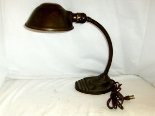 Vintage Art Deco Metal Gooseneck Desk Lamp