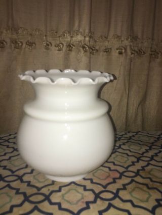 Vintage Solid White Milk Glass Lamp Shade 8” Tall 4” @ Base Hurricane Style
