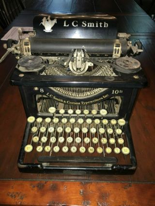 Vintage Typewriter L.  C.  Smith & Corona No.  8,  10 Inch