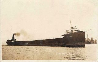 Rppc Steamer Wilpen Shenango Steamship Co.  Great Lakes? C1910s Vintage Postcard