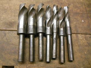 Vintage Large Size Twist Drill Bits 5/8 " 3/4 " 7/8 " 15/16 " 1 " Old Industrial Tool