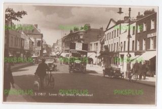 Old Postcard Maidenhead High Street Berks Note Bus Whs Real Photo C.  1930
