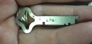 Antique Flat Steel Key Corbin Cabinet Lock Co Ab 2