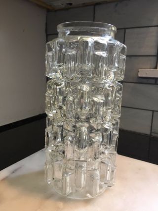 1 Vintage Mid Century Modern Bubble Glass Cylinder Light Shade,  2nd Available