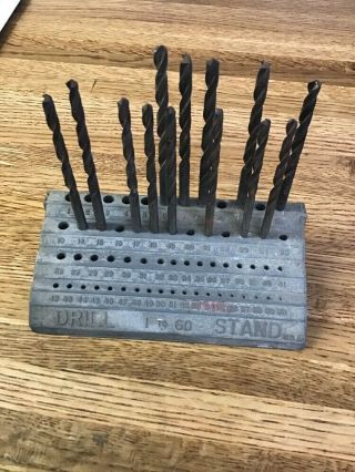 Vintage Drill Bit Holder 1 To 60 Drill Stand U.  S.  A.  Made