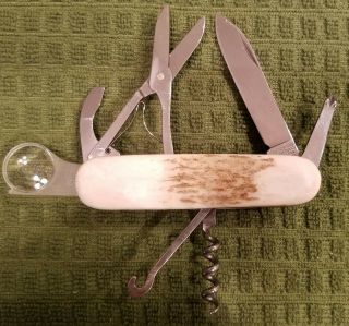 Victorinox Swiss Army Knife Custom Stag Elk Scales Penny Start