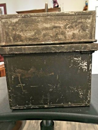 Vintage Carpenter Metal Tool Box Boston Mass (M.  C.  R.  R. ) 3