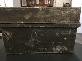 Vintage Carpenter Metal Tool Box Boston Mass (M.  C.  R.  R. ) 4