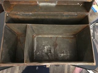 Vintage Carpenter Metal Tool Box Boston Mass (M.  C.  R.  R. ) 8