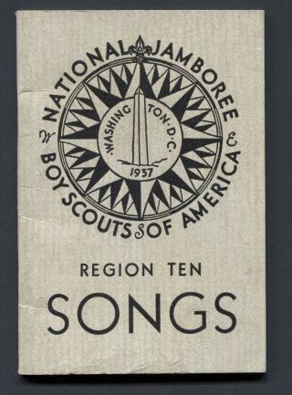 ⚜ Bsa National Jamboree 1937 Region Ten Songs Songbook - -