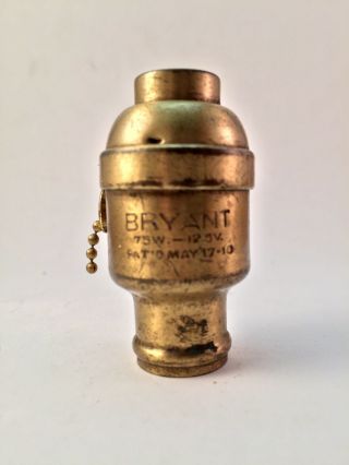 Antique Bryant Candelabra Pull Socket Early Lighting Handel Lamp 75w 125v Fitter