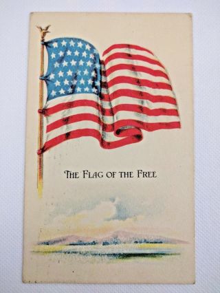 Vintage Postcard American Flag Of The World War I Camp Funston Kansas