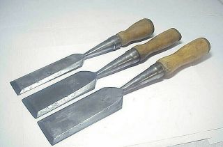 3 Keen Kutter Woodworking Tools Socket Chisels 1 - 1/4 ",  1 - 5/8 " & 1 - 3/4