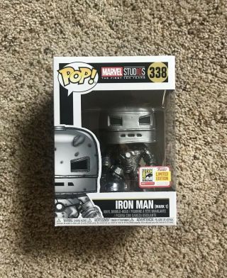 Funko Pop Marvel Iron Man Mark 1 338 2018 Sdcc Sticker
