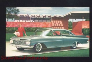 1959 Chevrolet Biscayne Vintage Car Dealer Advertising Postcard 