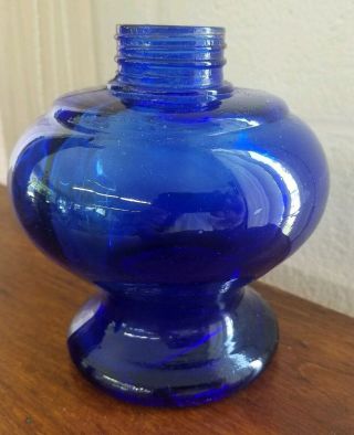 Vintage Old Cobalt Blue Oil Lamp Base