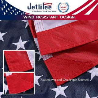 Jetlifee American Flag 6x10 Ft - by U.  S.  Veterans Owned Biz.  Embroidered Stars 6