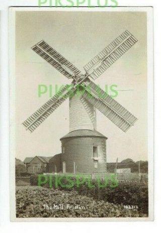 Old Postcard Friston Windmill Suffolk Real Photo Vintage 1929