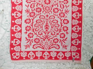 VINTAGE 1960 ' s RED AND WHITE PENNEY ' S REVERSIBLE BATH TOWEL 100 COTTON 2