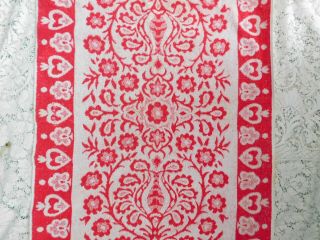 VINTAGE 1960 ' s RED AND WHITE PENNEY ' S REVERSIBLE BATH TOWEL 100 COTTON 3