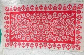 VINTAGE 1960 ' s RED AND WHITE PENNEY ' S REVERSIBLE BATH TOWEL 100 COTTON 5