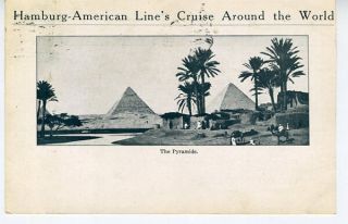 1913 Adv Postcard Hamburg American Line Steamship Co World Cruise " Egypt " (1)