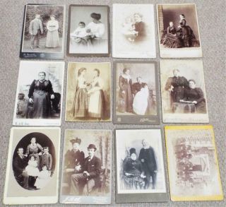 Victorian Cabinet Photographs 12 Antique Photos Of Groups Of People C1890