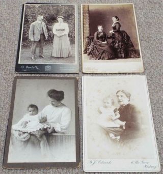 Victorian Cabinet Photographs 12 Antique Photos of Groups of People c1890 2