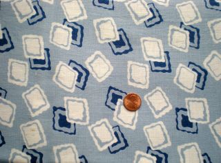 Geometric Full Vtg Feedsack Quilt Sewing Doll Clothes Craft Sewing Blue Navy