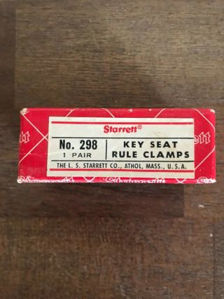 Starrett 298 Vintage Key Seat Rule Clamps (1 - Pair) Box