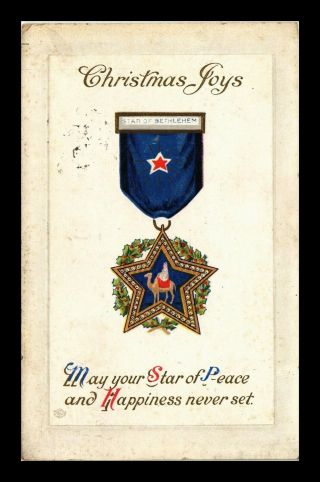 Dr Jim Stamps Us Star Of Bethlehem Medal Christmas Holiday Postcard