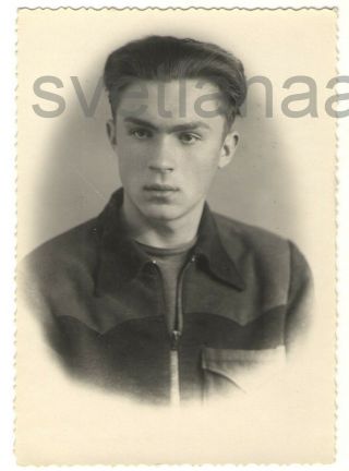 1950s Soviet School Boy Sport Teen Handsome Young Man Guy Russian Vintage Photo