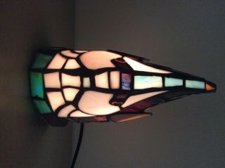 Vintage Tiffany Style Stained Glass Lamp multi Color Tropical Fish Night Light 3