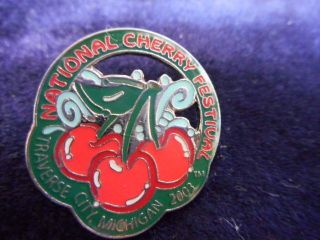 2003 National Cherry Festival Traverse City Michigan Hat Lapel Pin