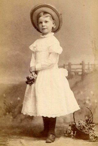 Antique Cabinet Photo Victorian Girl Id 