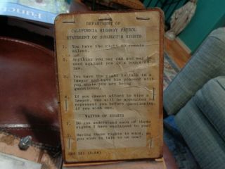 Vintage CHP California Highway Patrol Leather Ticket Book Custom Officer Bill 3