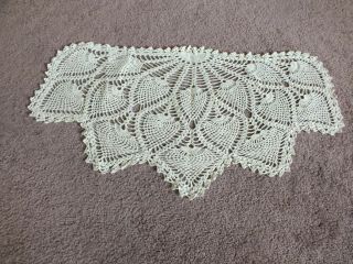 Handmade Crocheted Doily Table Linen Ecru 19 X 10 "