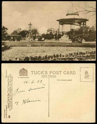 China 1922 Old Postcard Shanghai Bandstand Lawn Band Gardens Tuck 