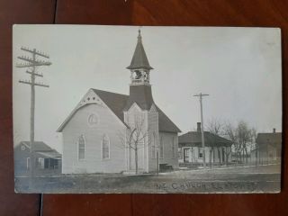 Old Rppc Elkton South Dakota M.  E.  Church Dirt Road Scene Real Photo Postcard