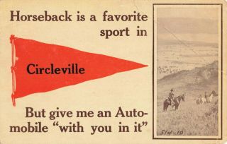 Postcard Horseback Is A Favorite Sports In Circleville Ohio