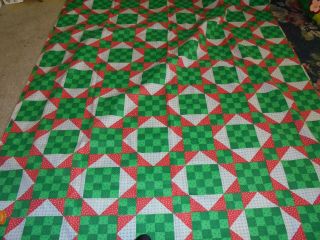 Holiday Christmas Fabric Sewing Crafting 52x44 Red Green White Flowers