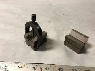 Machinist Tools Lathe Mill 2 Brown & Sharpe V Blocks And Clamp Hold Down