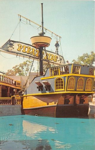 Cedar Point Sandusky Ohio 1960s Postcard Amusement Park Pirate Ride