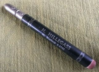 Vtg Bullet Pencil " H.  Hillegass " Advertising Experimental Race Sprint Car Bodies