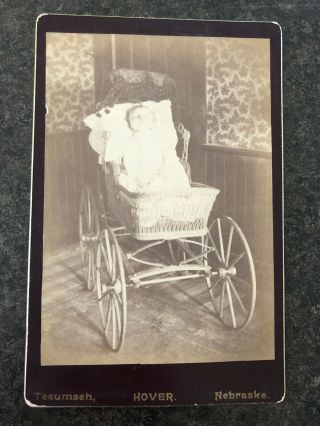 Post Mortem Photo Of Baby In Carriage Tecumseh,  Nebraska