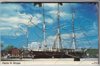 Charles W.  Morgan Puzzle Postcard - Mystic Seaport - Connecticut -