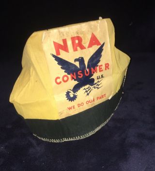 1930’s FDR Era NRA/National Recovery Administration Crepe Paper Stitched Hat 6