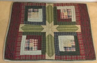 Patchwork Country Quilt Wall Hanging,  Log Cabin,  Star,  Checks,  Plaids,  Multi